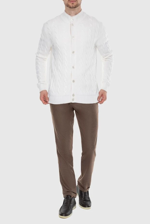 Gran Sasso man wool, viscose and cashmere cardigan white for men buy with prices and photos 171330 - photo 2