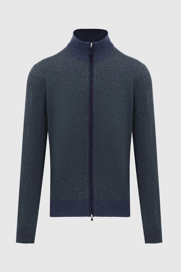 Gran Sasso man wool, viscose and cashmere cardigan blue for men buy with prices and photos 171347 - photo 1