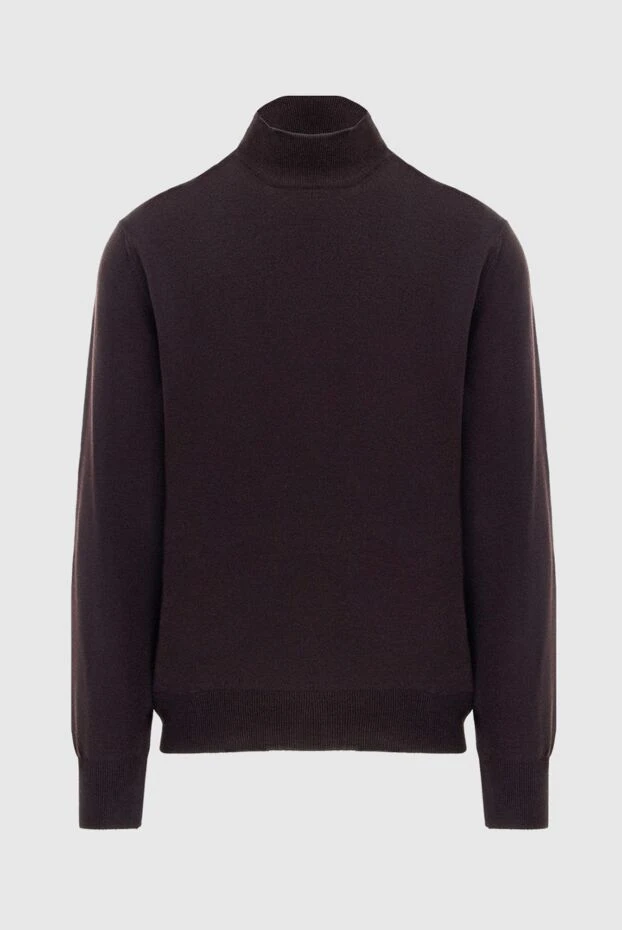 Woolen brown men's stand-up jumper