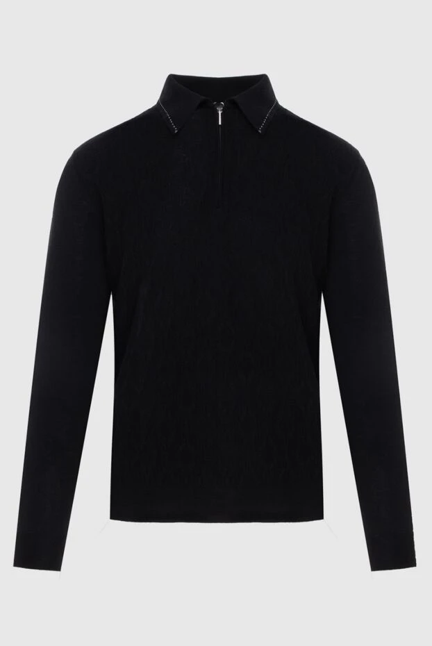 Cesare di Napoli man long sleeve polo in silk and cashmere black for men buy with prices and photos 171396 - photo 1