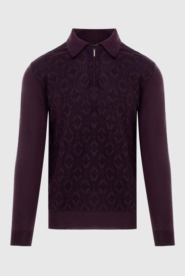 Cesare di Napoli long-sleeved polo shirt made of silk and cashmere purple for men 171398 - photo 1