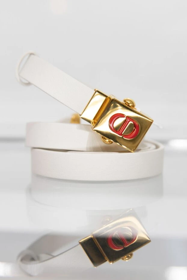 Dior white leather belt for women with logo 171413 - photo 2