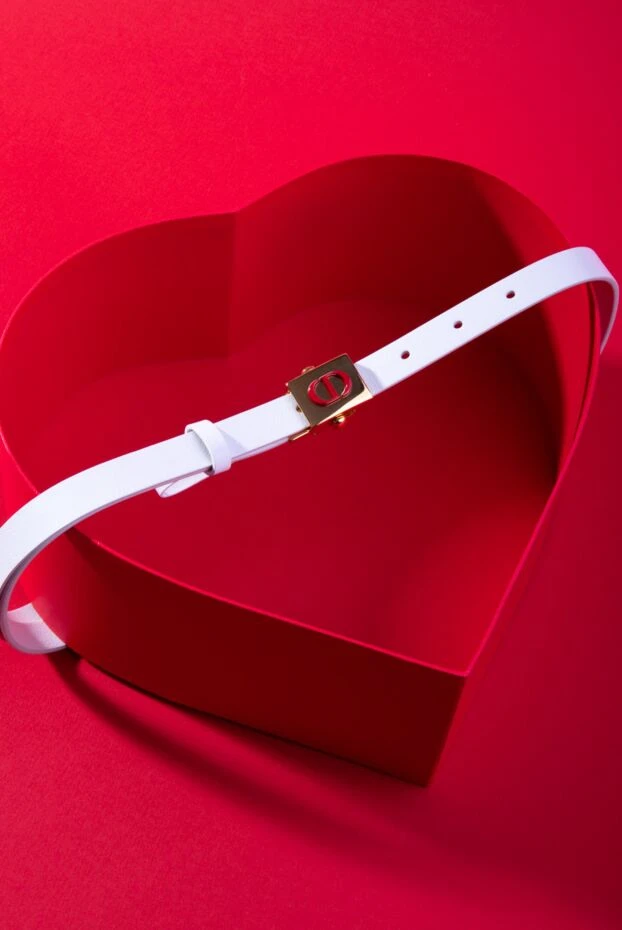Dior white leather belt for women with logo 171413 - photo 3