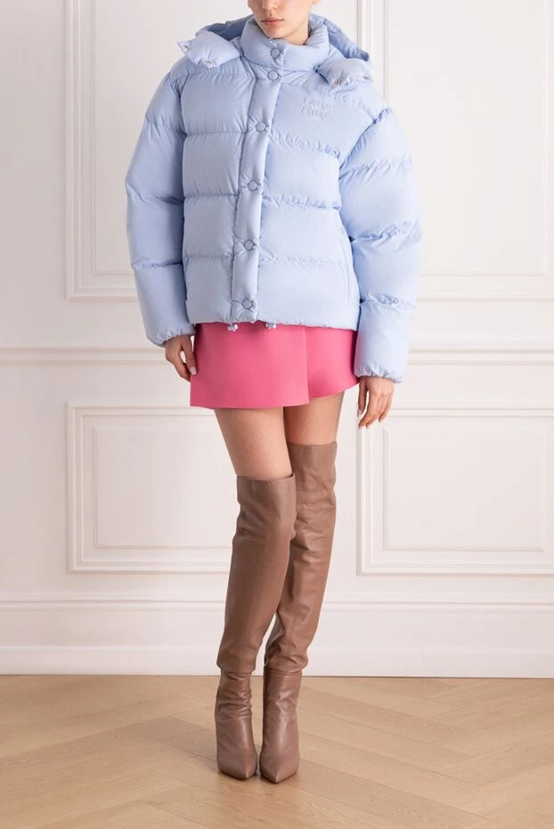 Miu Miu woman women's blue polyester down jacket buy with prices and photos 171423 - photo 2