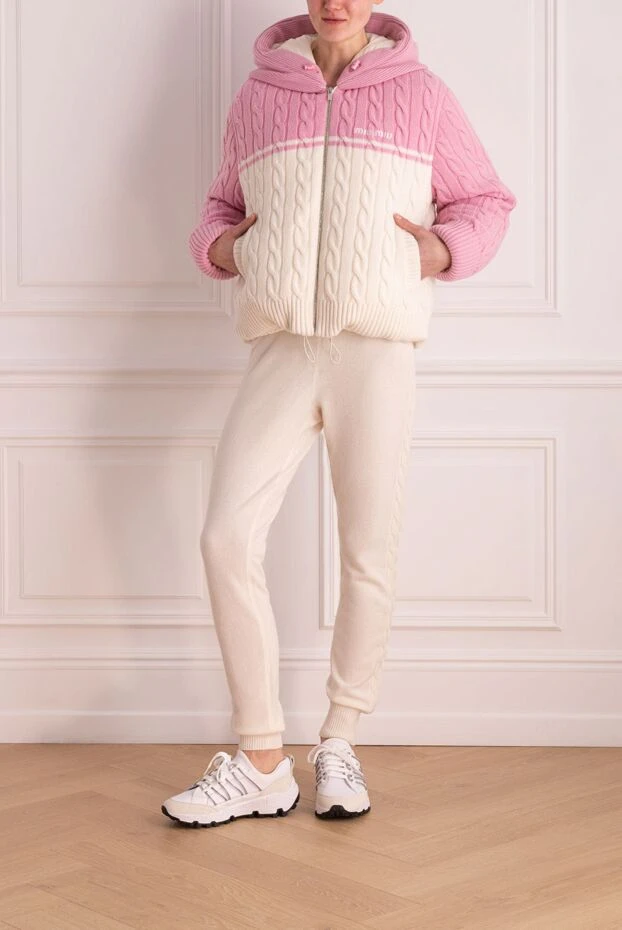 Miu Miu woman women's pink wool and cashmere jacket buy with prices and photos 171424 - photo 2