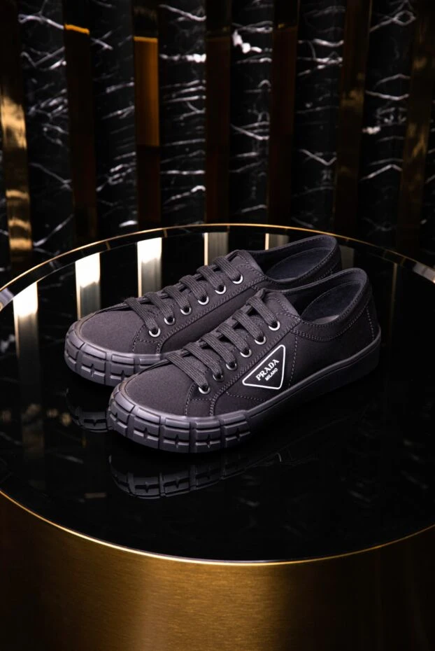 Prada black canvas snickers for men 171446 - photo 2