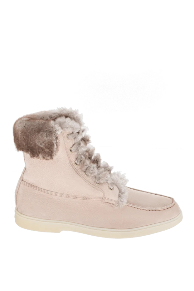 Santoni woman beige nubuck and fur boots for women buy with prices and photos 171456 - photo 1