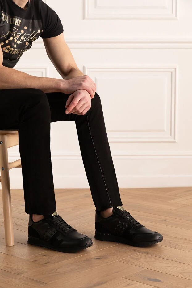 Valentino мужские кроссовки из замши и кожи черные мужские купить с ценами и фото 171459 - фото 2