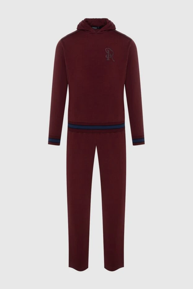 Stefano Ricci костюм спортивный мужской из хлопка и эластана бордовый. 171472 - фото 1