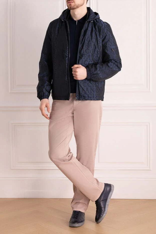 Men's blue polyamide jacket - photo 2
