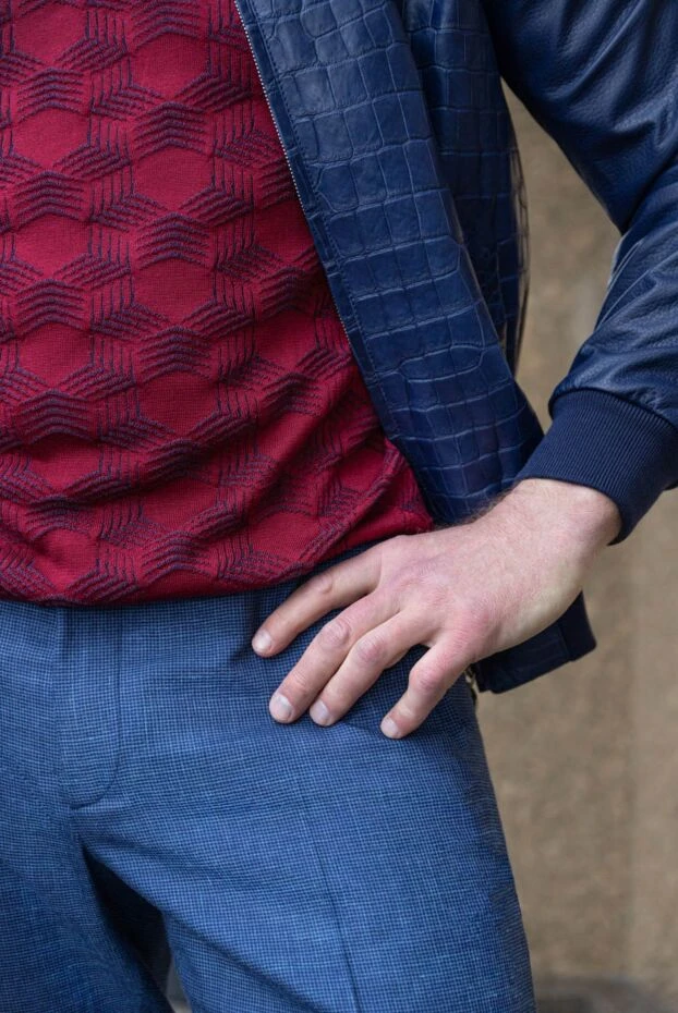 Stefano Ricci чоловічі штани з фактурним плетінням та шнурком 171490 - фото 2