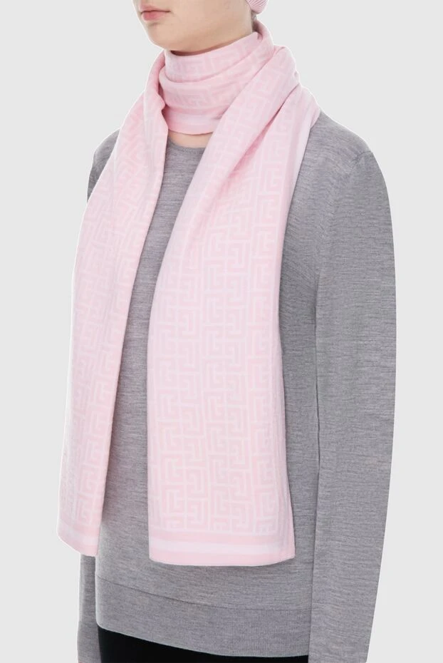 Balmain woman pink wool scarf for woman buy with prices and photos 171518 - photo 2