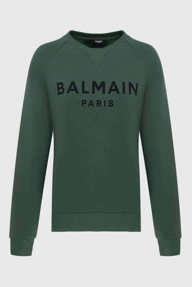 Balmain свитшот хлопковый зеленый мужской 171519 - фото 1