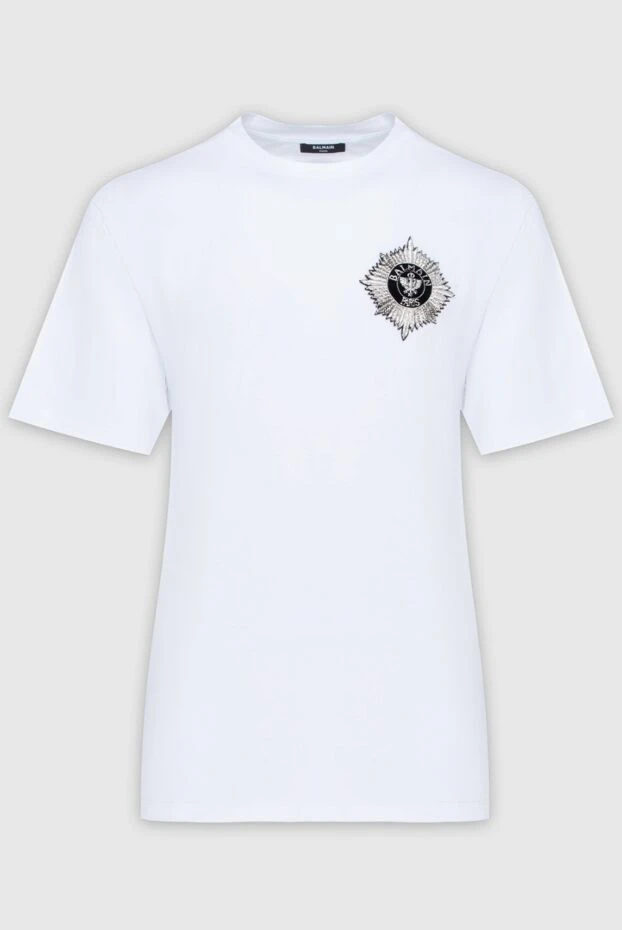 Balmain мужские футболка хлопковая белая мужская купить с ценами и фото 171523 - фото 1