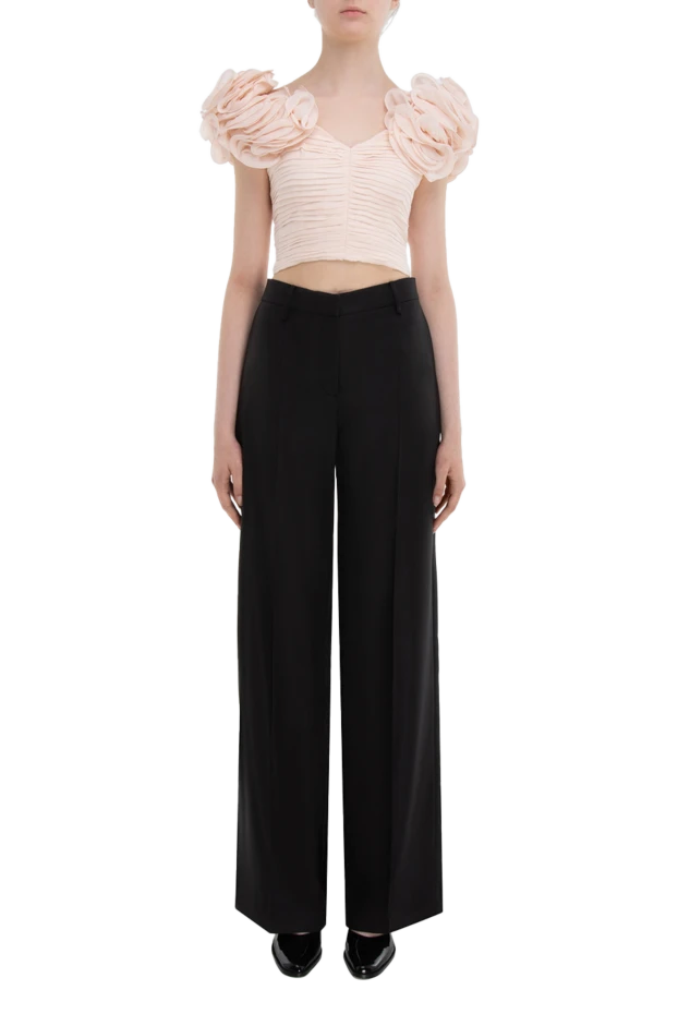 Magda Butrym woman black silk trousers for women 171591 - photo 2