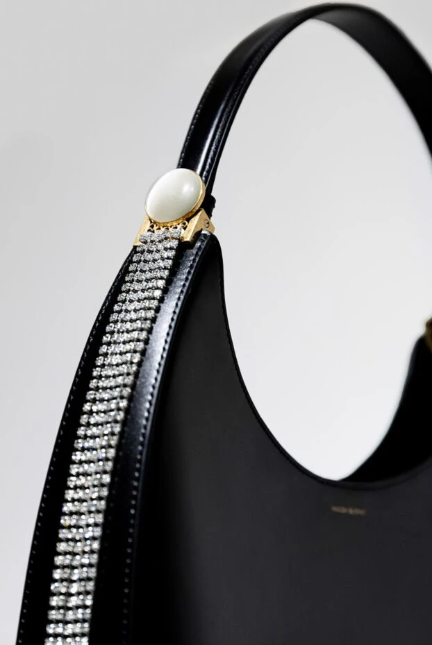 Magda Butrym сумка-клатч женская черная кожаная с лого 171599 - фото 3