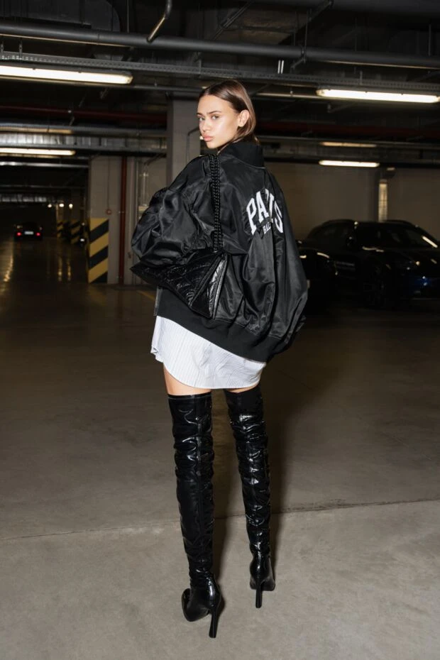 Magda Butrym ботфорти жіночі шкіряні високі лаковані чорні 171601 - фото 2