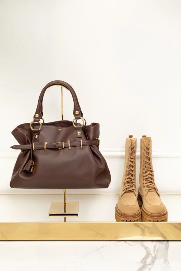 Magda Butrym черевики жіночі замшеві бежеві високі на шнурівці 171602 - фото 3