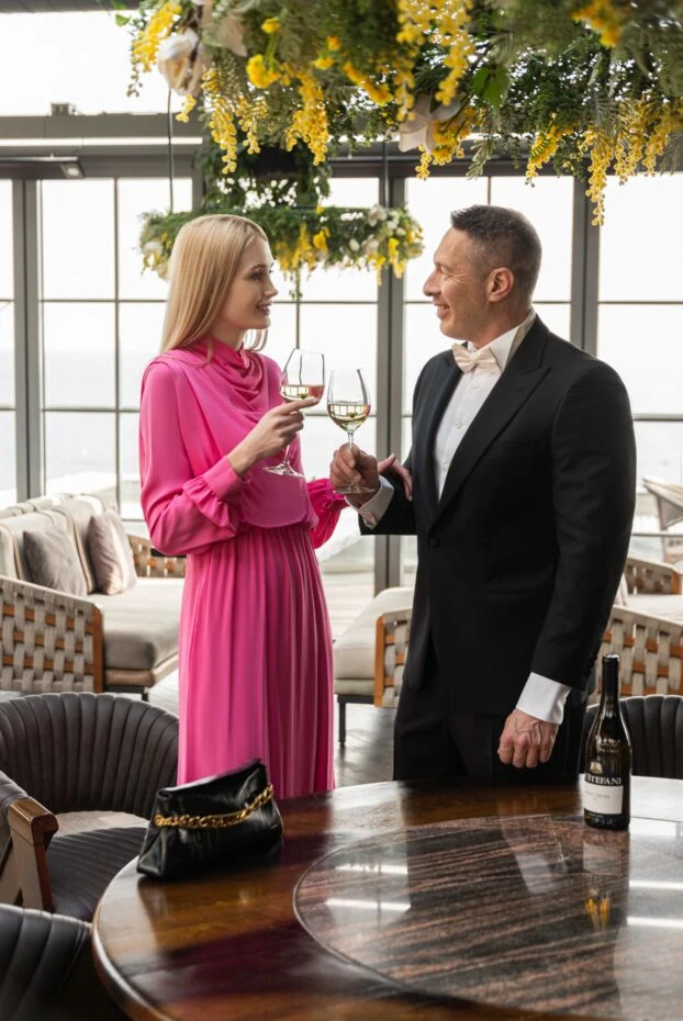 Серьги с кристаллами розовые женские - фото 2