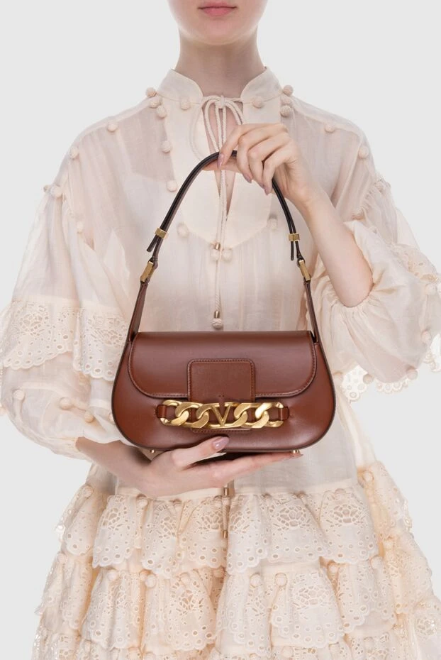 Valentino женские сумка из кожи коричневая женская купить с ценами и фото 171659 - фото 2