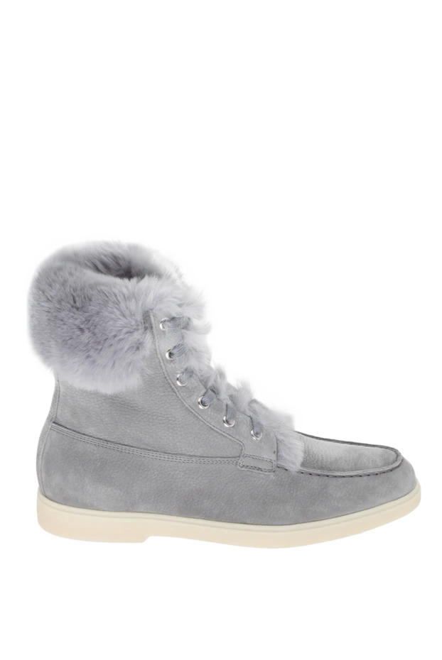 Santoni women's gray boots made of leather and fur 171667 - photo 1