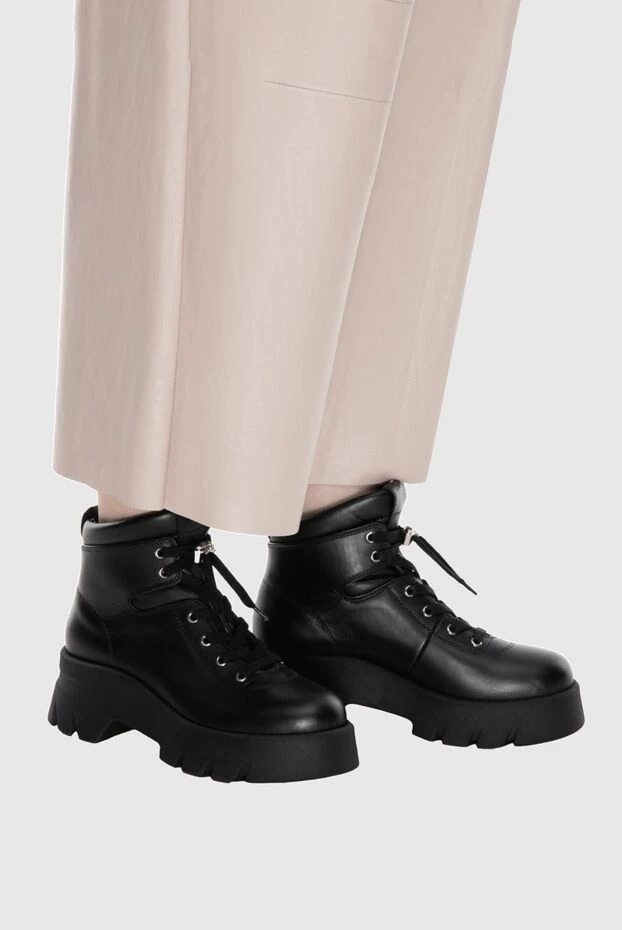 Gianvito Rossi женские ботинки кожаные черные женские купить с ценами и фото 171669 - фото 2