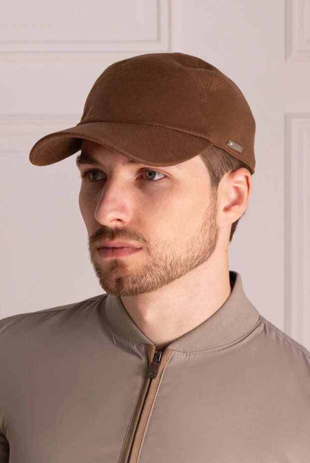 Loro Piana мужские кепка из кашемира коричневая мужская купить с ценами и фото 171692 - фото 2