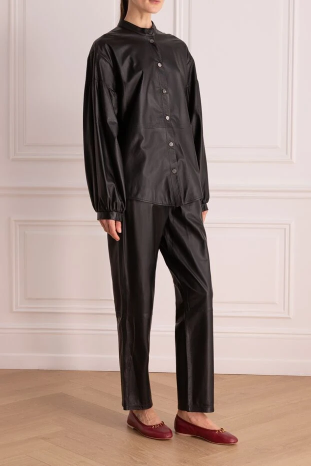 Magda Butrym woman women's black silk trouser suit 171905 - photo 3