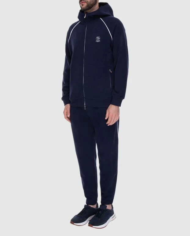 Brunello Cucinelli мужской спортивный костюм с контрастной отделкой и логотипом на груди 171713 - фото 3