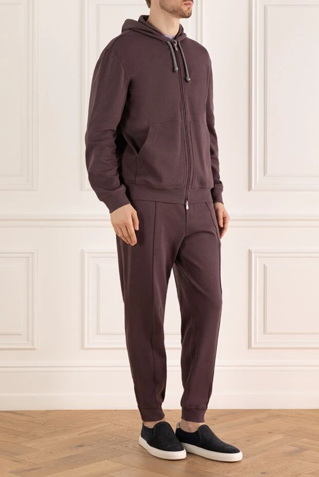 Brunello Cucinelli sports suit for men made of cotton and polyamide, purple. 195761 - photo 3