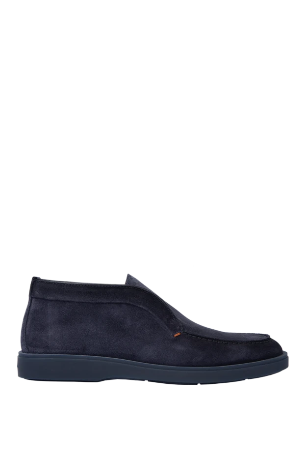 Blue nubuck loafers for men