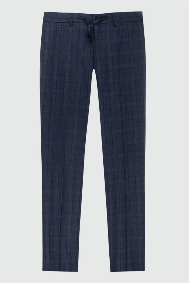 Cesare di Napoli мужские брюки из шерсти и кашемира синие мужские купить с ценами и фото 171804 - фото 1