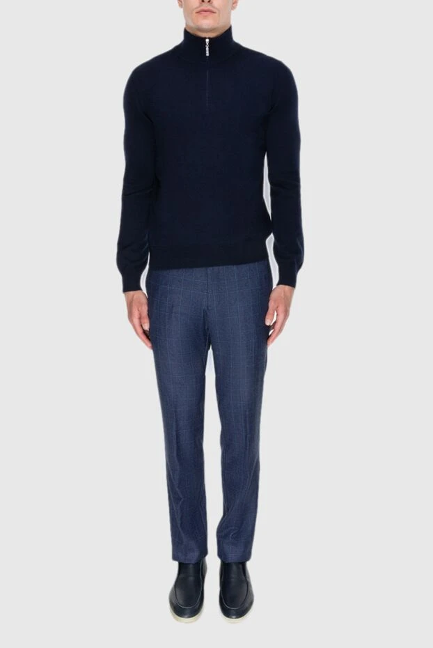 Cesare di Napoli мужские брюки из шерсти синие мужские купить с ценами и фото 171813 - фото 2