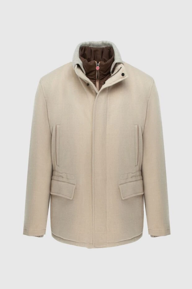 Kiton man beige men's down jacket made of wool, silk, cashmere and elastane buy with prices and photos 171826 - photo 1