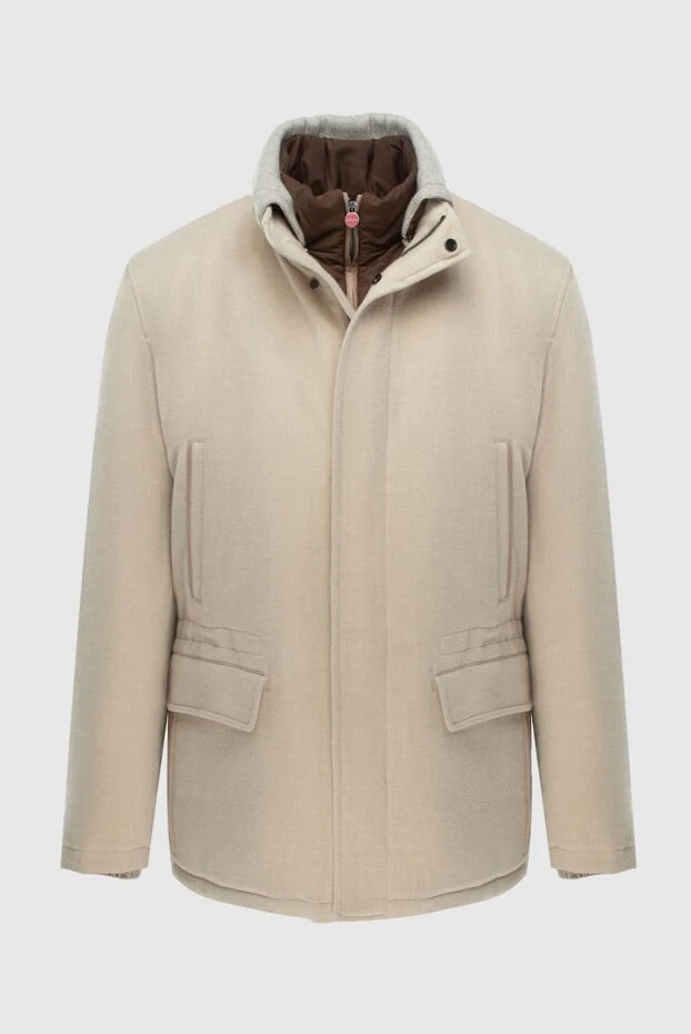 Kiton man beige men's down jacket made of wool, silk, cashmere and elastane buy with prices and photos 171826 - photo 1