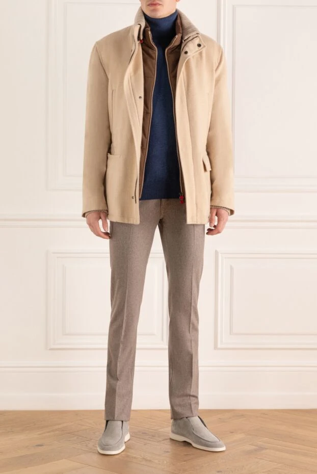 Kiton man beige men's down jacket made of wool, silk, cashmere and elastane buy with prices and photos 171826 - photo 2