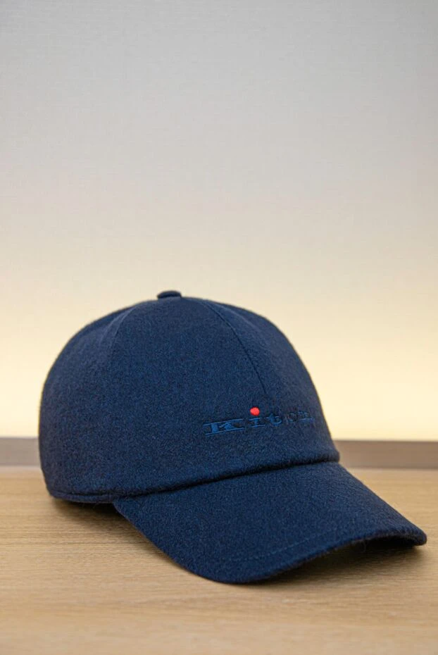 Kiton бейсболка из кашемира тёмно-синего цвета с лаконичной вышивкой 171831 - фото 2