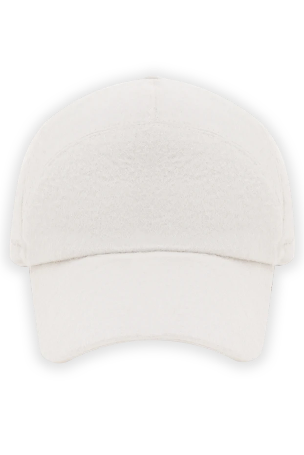 Кепка кашемірова біла з рельєфним швом на передній панелі чоловіча - фото 1
