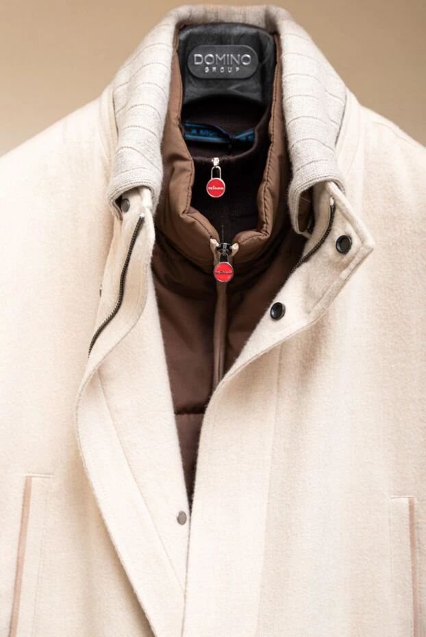 Kiton dark brown natural wool troyer with zip and collar 171834 - photo 2