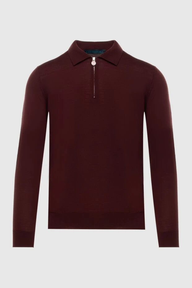 Kiton man wool long sleeve polo burgundy for men buy with prices and photos 171840 - photo 1