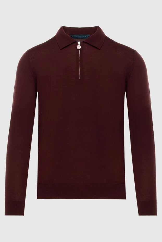 Kiton man wool long sleeve polo burgundy for men 171840 - photo 1