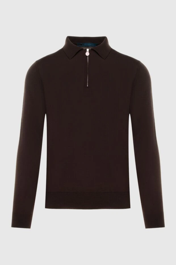 Kiton man wool long sleeve polo brown for men buy with prices and photos 171841 - photo 1