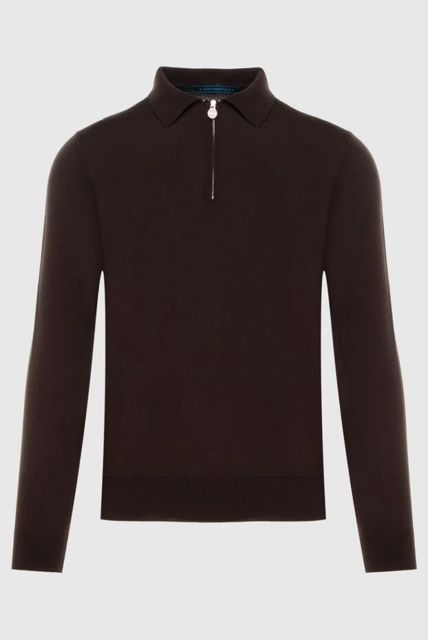 Kiton man wool long sleeve polo brown for men 171841 - photo 1