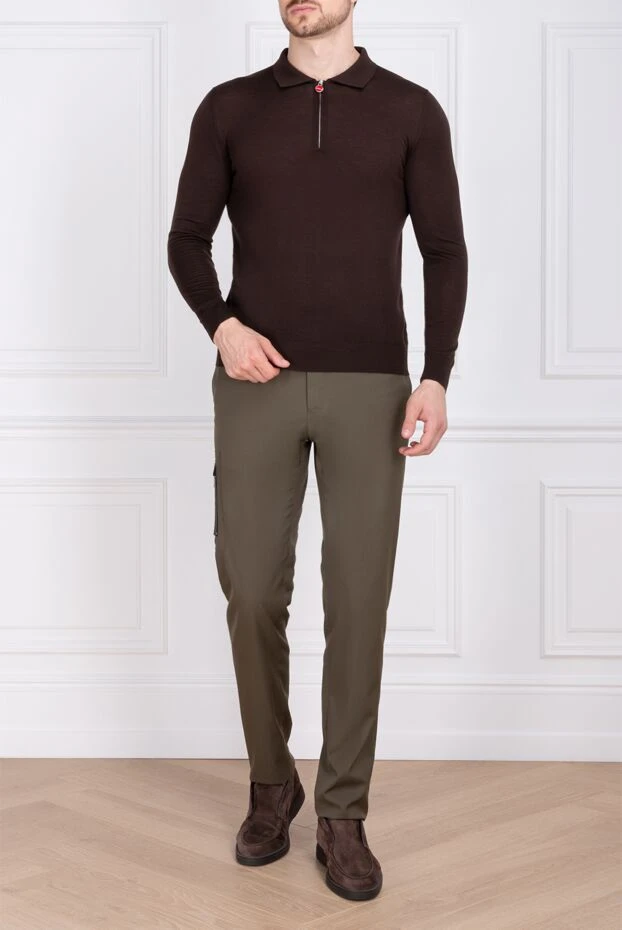 Kiton man wool long sleeve polo brown for men buy with prices and photos 171841 - photo 2