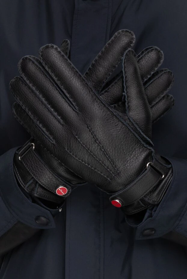 Kiton man black leather gloves for men 171843 - photo 2