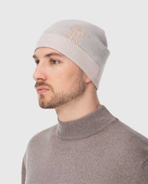 Stefano Ricci шапка з кашеміру та шовку бежева чоловіча 171852 - фото 2