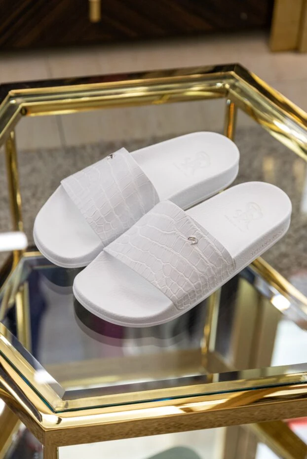 Stefano Ricci crocodile leather flip flops white for men 171856 - photo 2