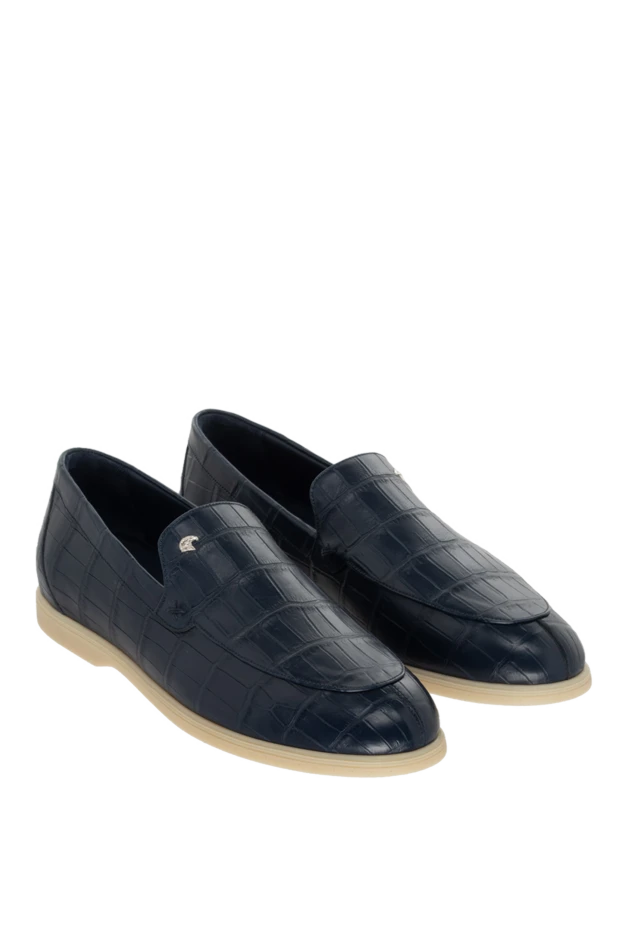 Stefano Ricci crocodile leather loafers blue for men 171857 - photo 3
