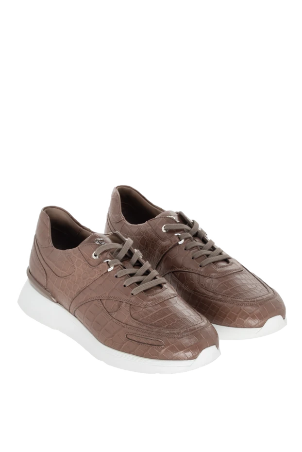 Stefano Ricci crocodile leather sneakers brown for men 171858 - photo 3