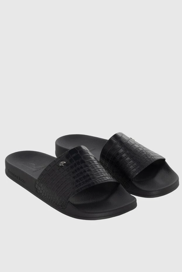 Stefano Ricci crocodile leather flip flops black for men 171859 - photo 3